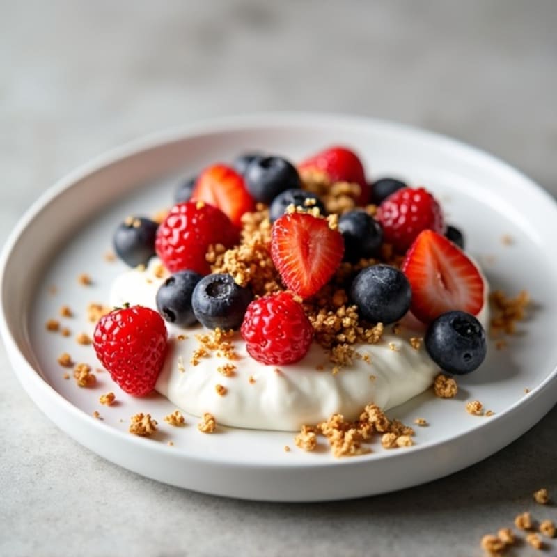 Creamy Cottage Cheese with Fresh Berries and Crunchy Granola
