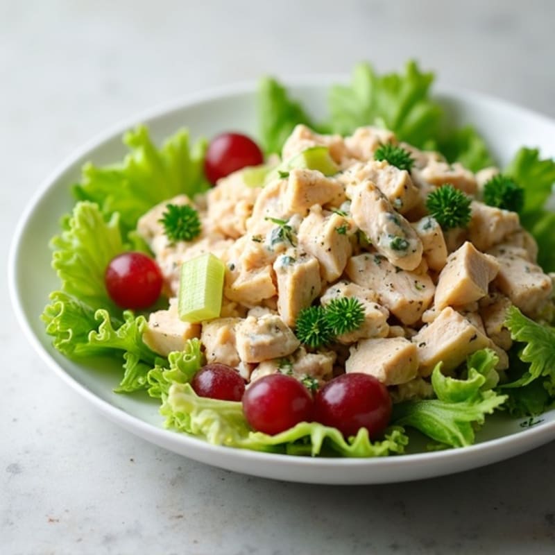 Creamy Herb Chicken Salad with Crunchy Celery and Grapes