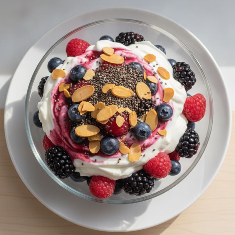 Greek Yogurt Protein Parfait with Mixed Berries