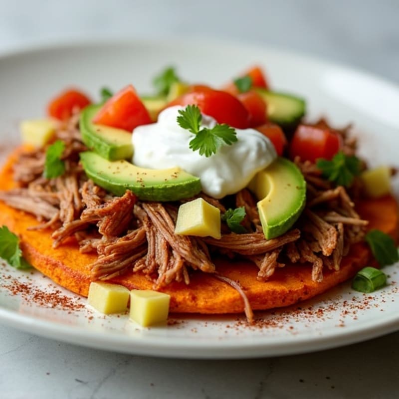 Crispy Sweet Potato Nachos with Smoky Pulled Pork