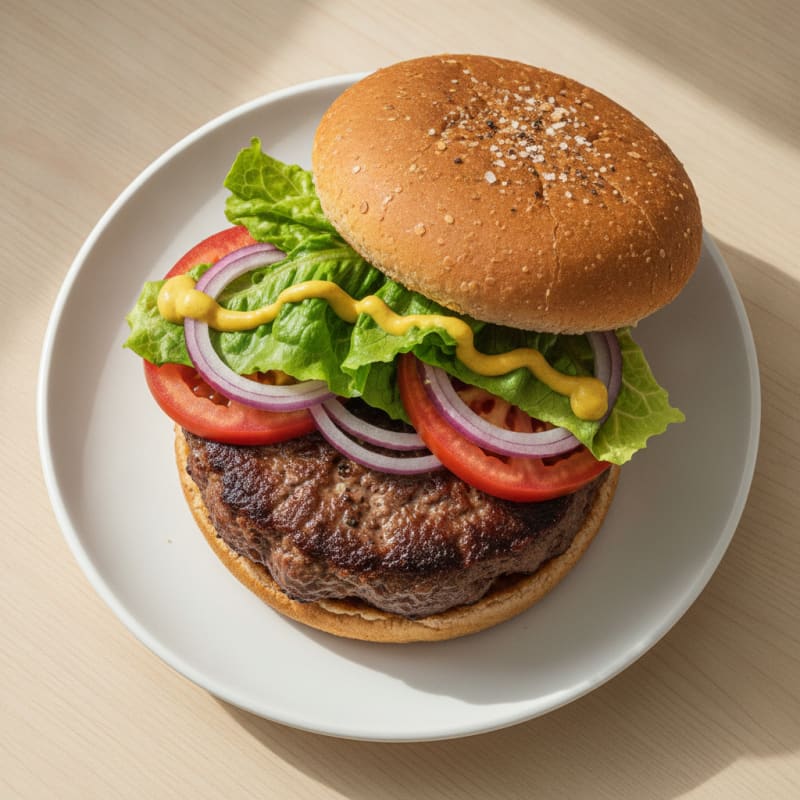 Classic Beef Burger with Toasted Bun