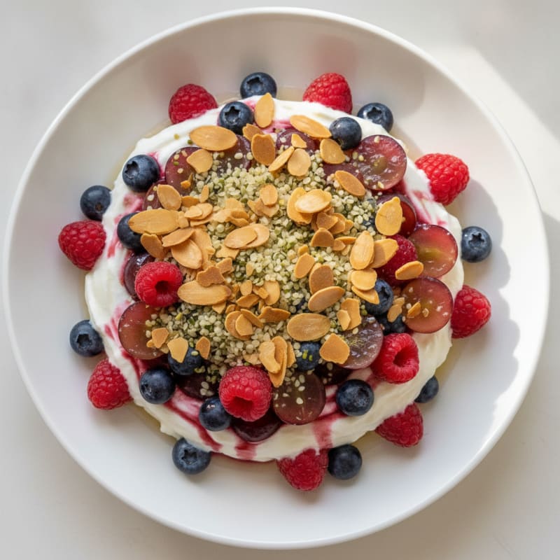 Greek Yogurt Protein Parfait with Mixed Berries