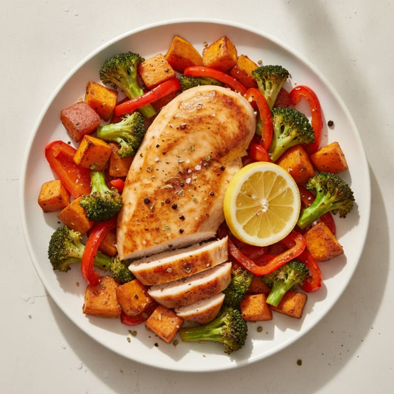Pan-Seared Chicken with Roasted Vegetables