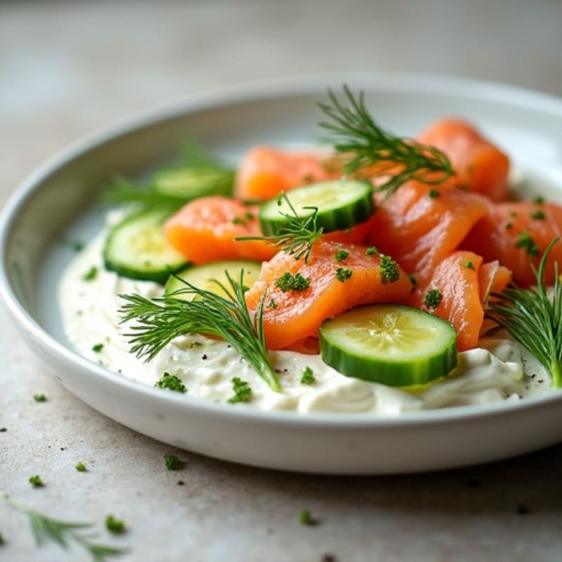 Smoked Salmon with Creamy Dill Spread and Crispy Everything Seasoned Cucumbers