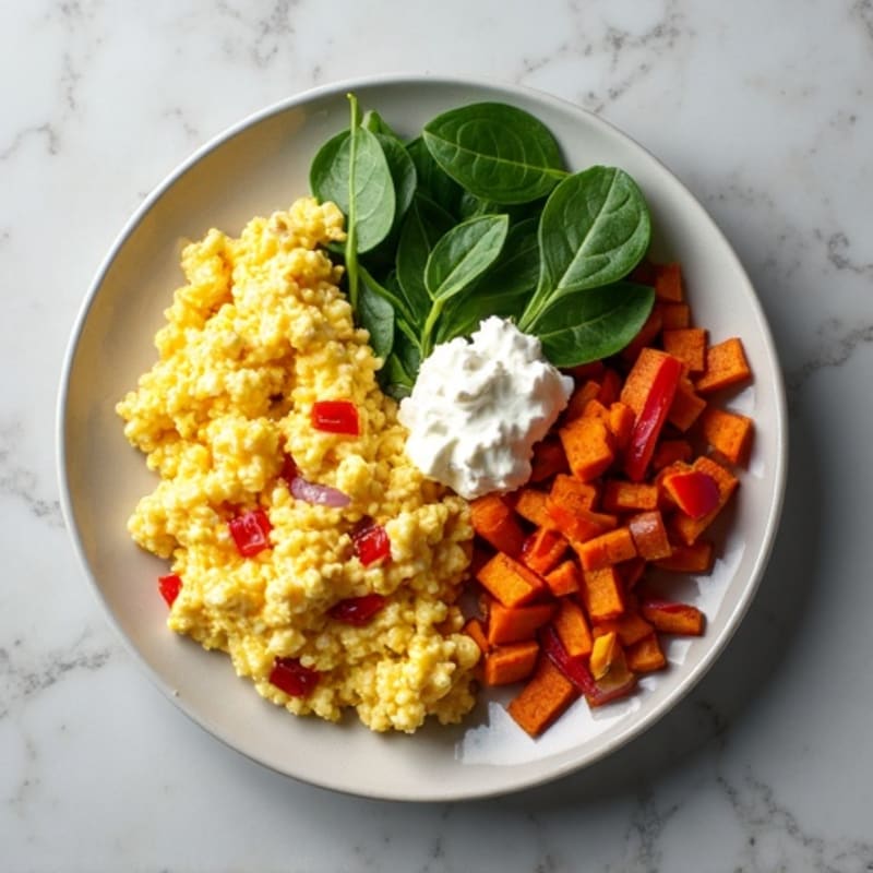 Protein-Packed Egg White Scramble with Sweet Potato Hash