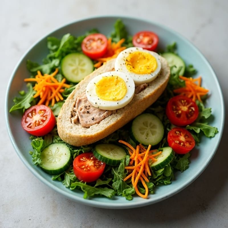 Tuna and Hard-Boiled Egg Salad with Crispy Vegetables