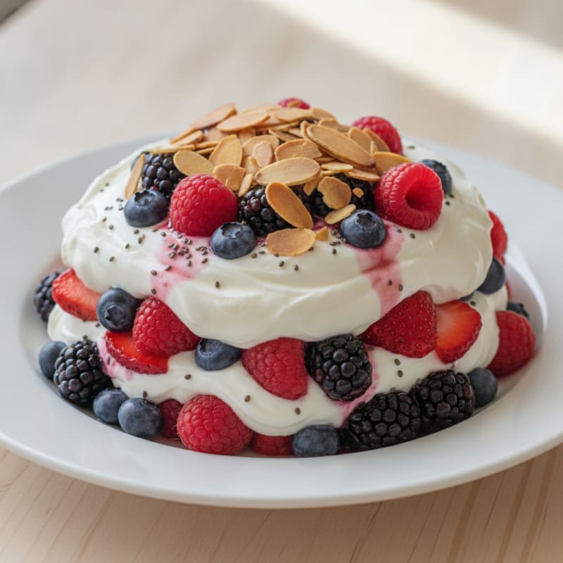 Greek Yogurt Protein Parfait with Mixed Berries