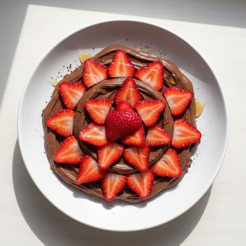 Silky Protein Chocolate Pudding with Fresh Strawberries
