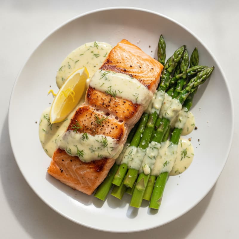 Pan-Seared Salmon with Lemon-Dill Sauce
