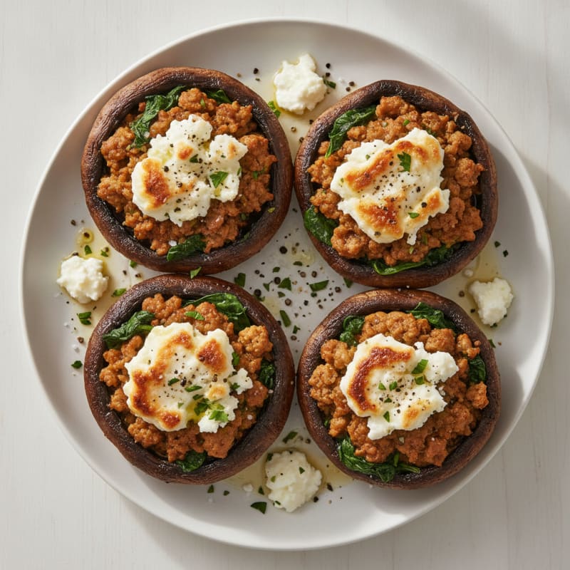 Goat Cheese Stuffed Portobello Mushrooms