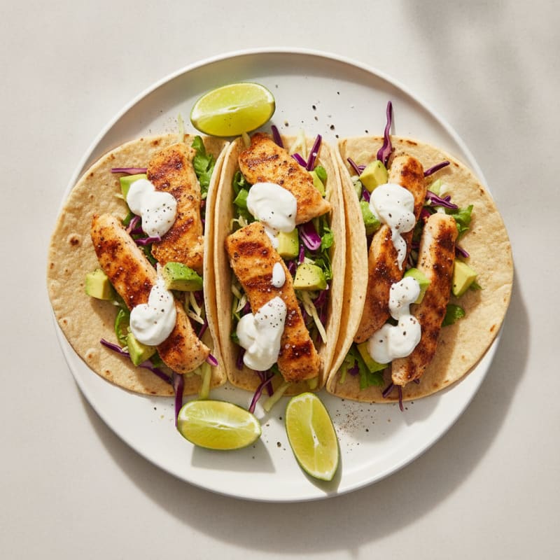 Lime Chicken Tacos with Yogurt Sauce