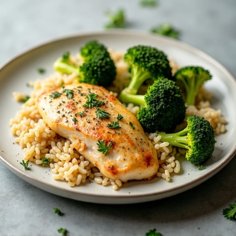 Sheet Pan Lemon Herb Chicken and Rice with Roasted Broccoli