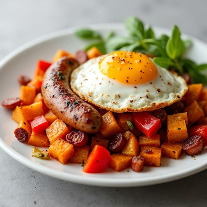 Crispy Sweet Potato and Egg Hash
