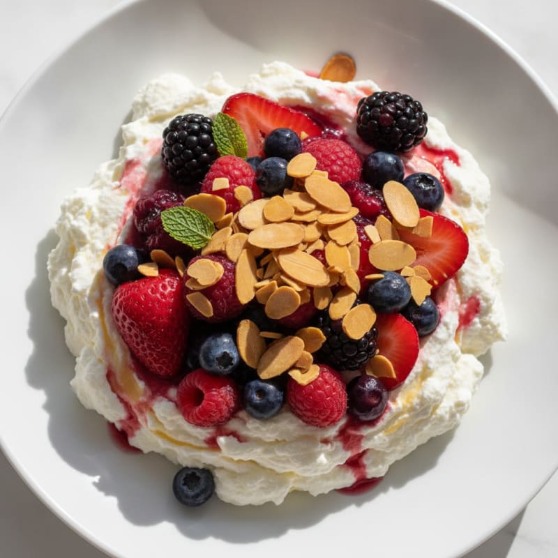Silky Greek Yogurt Protein Mousse with Mixed Berries