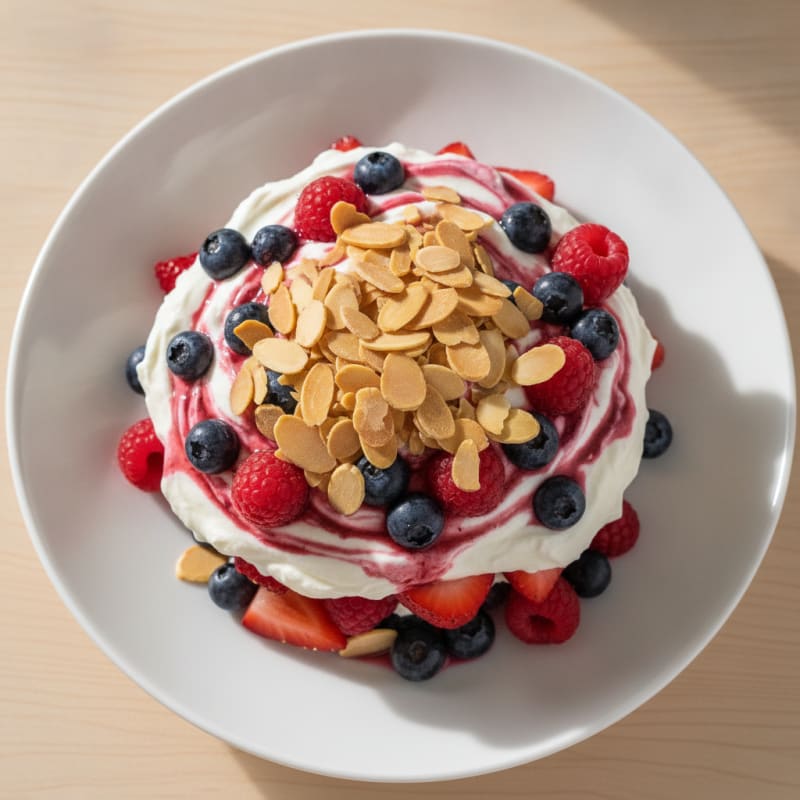 Greek Yogurt Protein Parfait with Mixed Berries