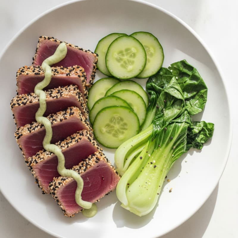 Pan-Seared Ahi Tuna with Wasabi Mayo