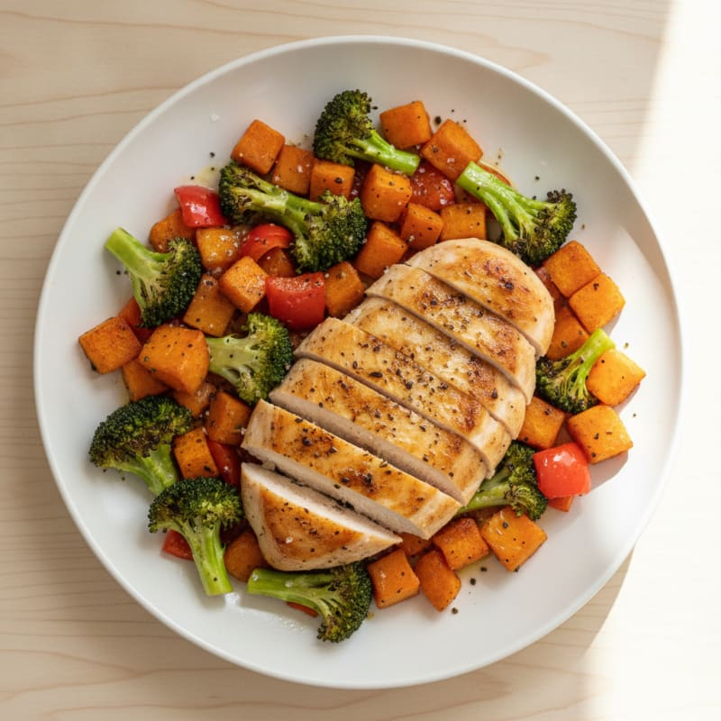Pan-Seared Chicken with Roasted Vegetables