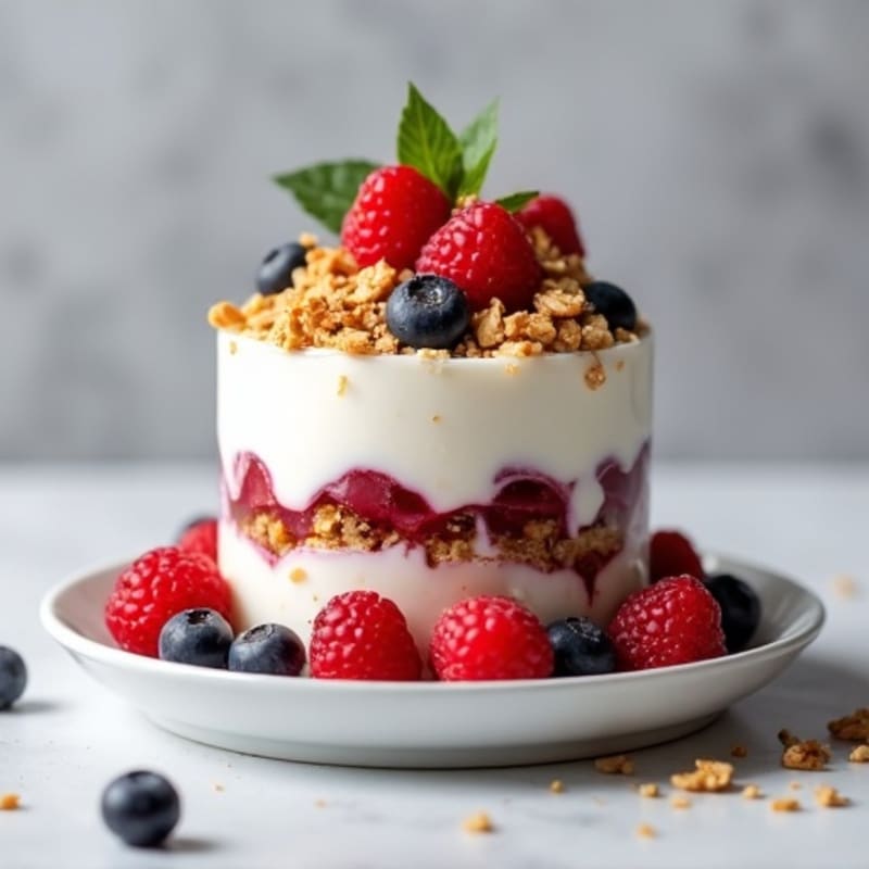 Creamy Greek Yogurt Berry Parfait with Almond Granola