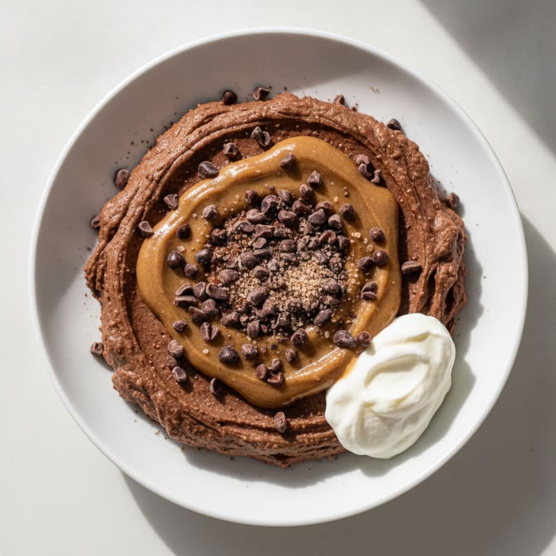 Silky Chocolate Protein Mousse with Almond Butter Swirl