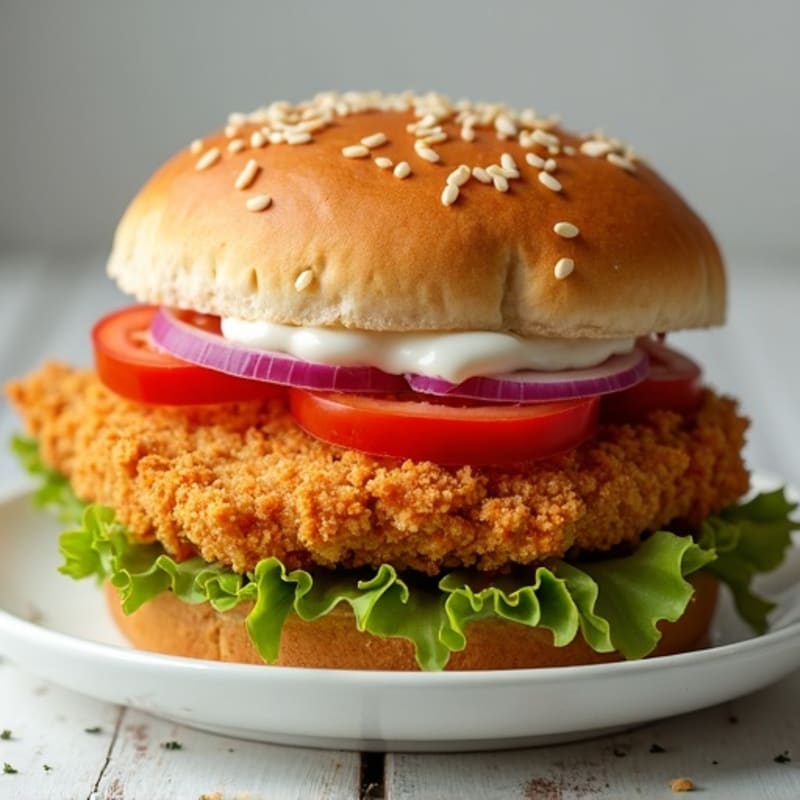 Crispy Air-Fried Chicken Sandwich with Herb Mayo