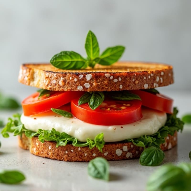 Grilled Tomato, Fresh Mozzarella, and Basil Sandwich