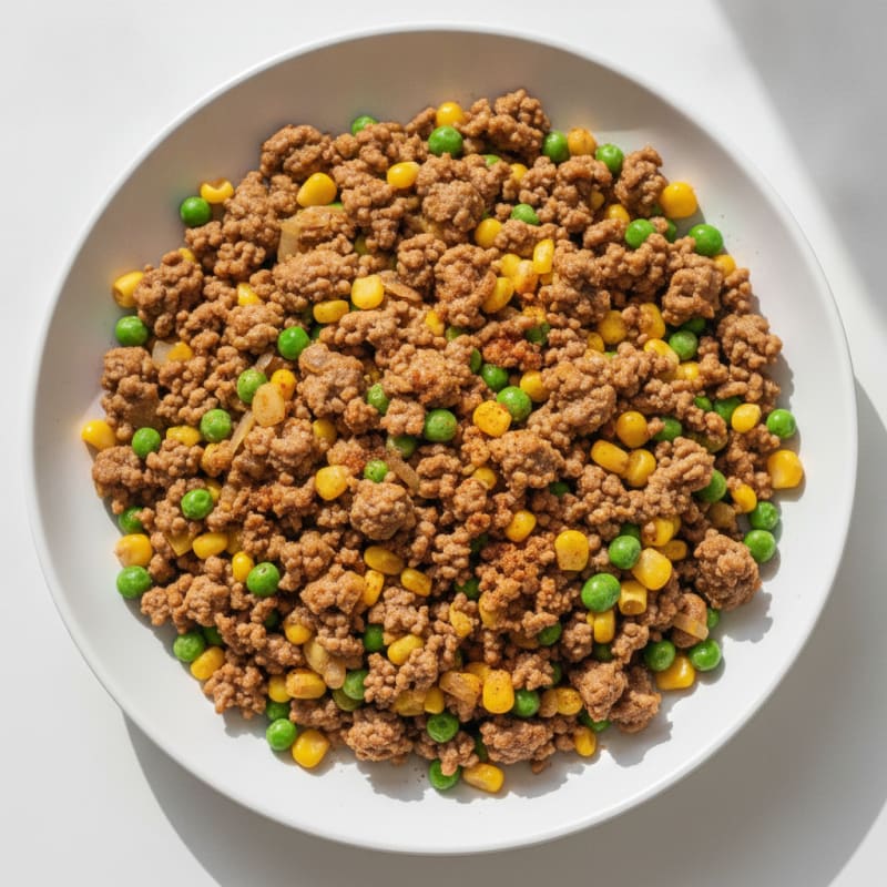 Savory Beef Mince with Sweet Peas and Corn