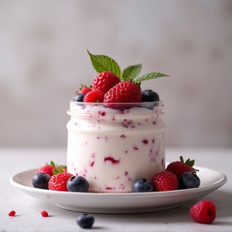 Creamy Greek Yogurt Protein Mousse with Berries