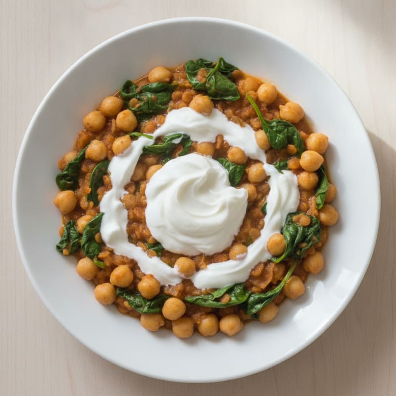 Creamy Lentil and Chickpea Stew with Spinach