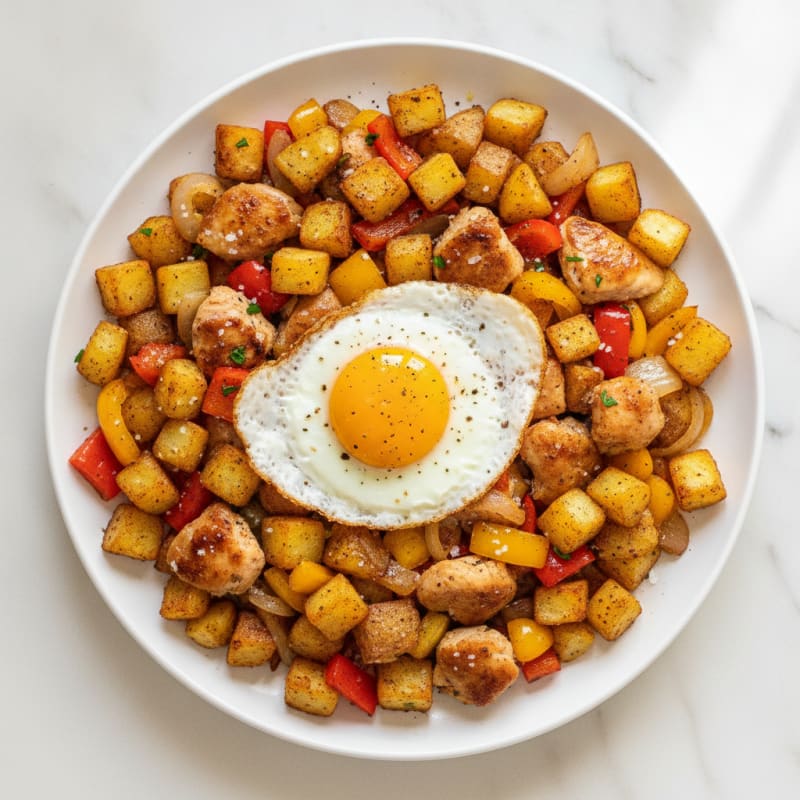 Chicken Thigh and Bell Pepper Hash