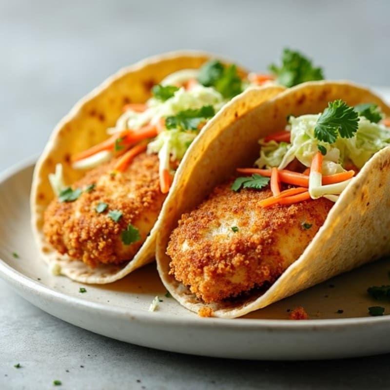 Crispy Chicken Tacos with Fresh Cabbage Slaw
