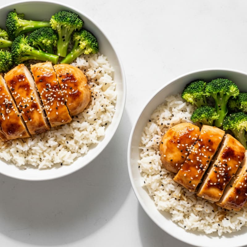Crispy Honey-Garlic Chicken Bowls