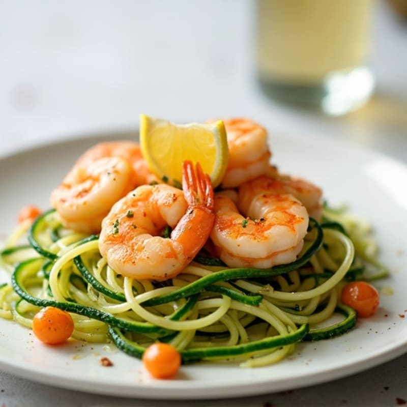 Citrus-Garlic Shrimp with Zucchini Noodles