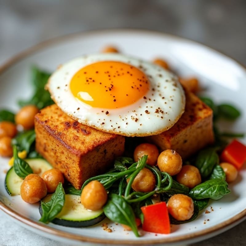 Smoky Garlicky Chickpeas with Fresh Vegetables