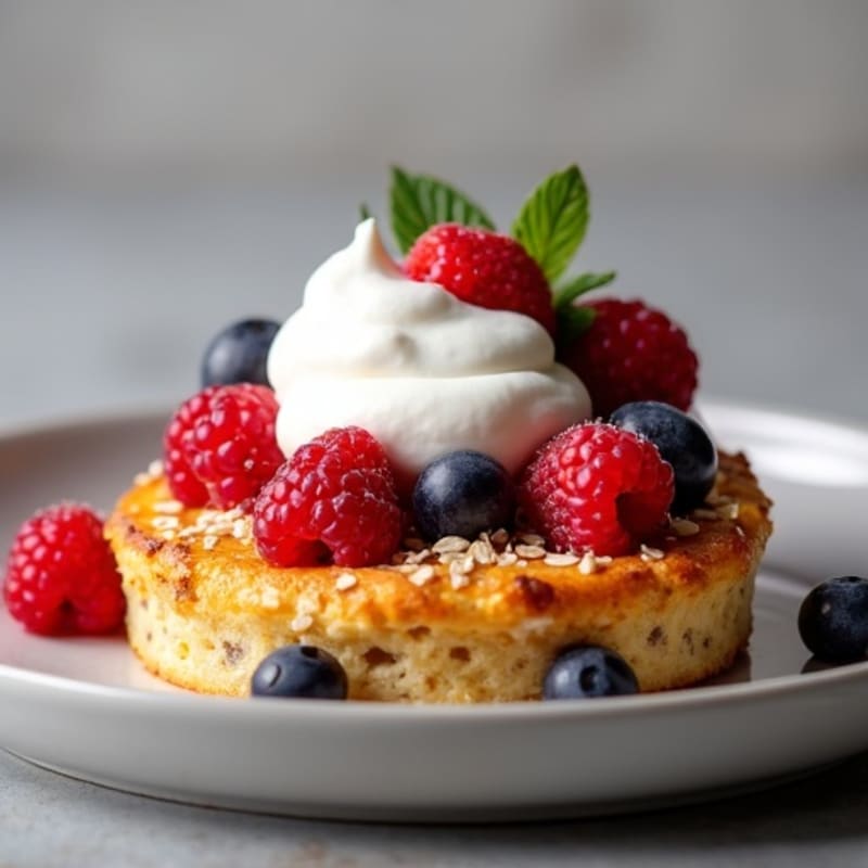 Baked Berry Oat Custard with Creamy Soy Yogurt