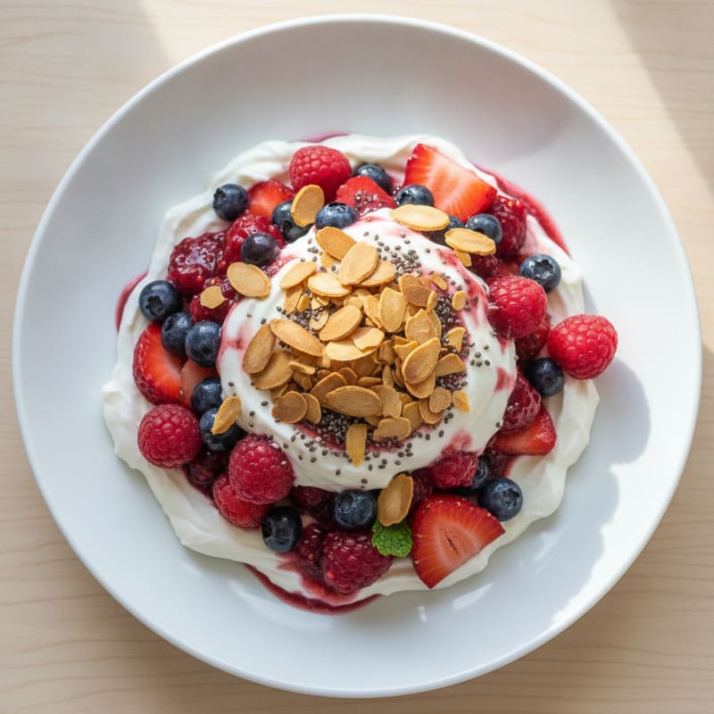 Greek Yogurt Protein Parfait with Mixed Berries