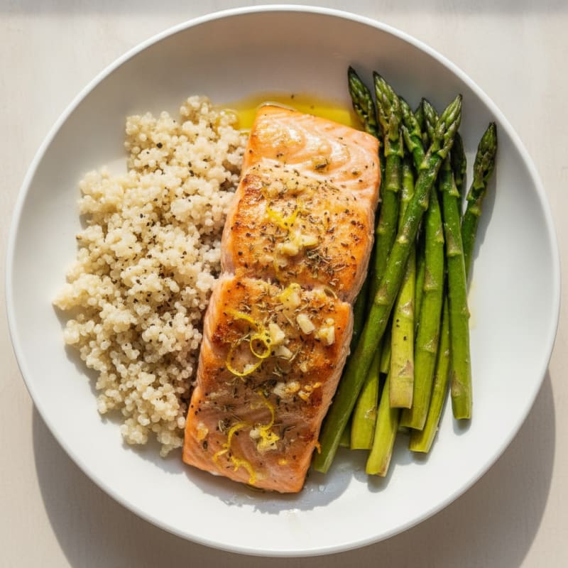 Lemon Herb Baked Salmon with Roasted Asparagus