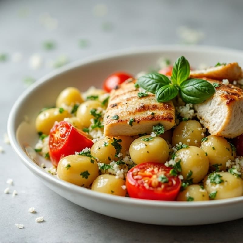 Creamy Basil Pesto Gnocchi with Roasted Cherry Tomatoes