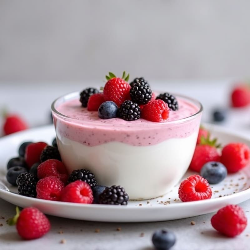 Creamy Greek Yogurt Protein Mousse with Mixed Berries