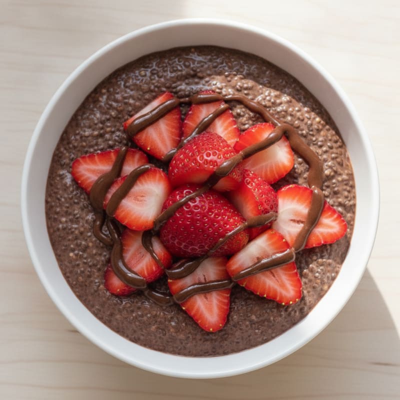 Chocolate Strawberry Chia Seed Pudding