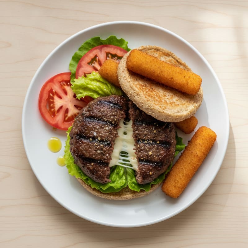 Mozzarella Stick Beef Burger