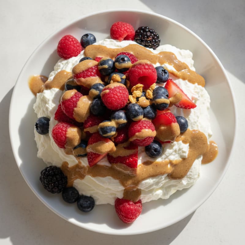 Greek Yogurt Protein Mousse with Mixed Berries