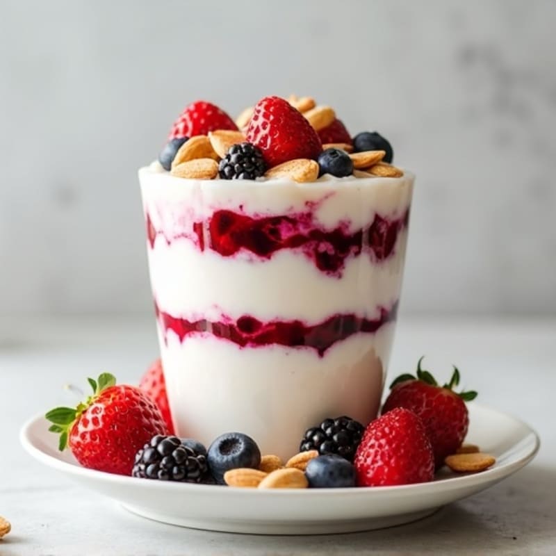 Greek Yogurt Protein Parfait with Berries and Almonds