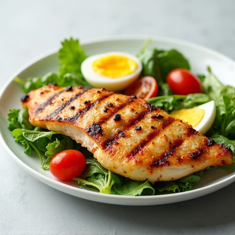 Grilled Chicken Breast Salad with Mixed Greens
