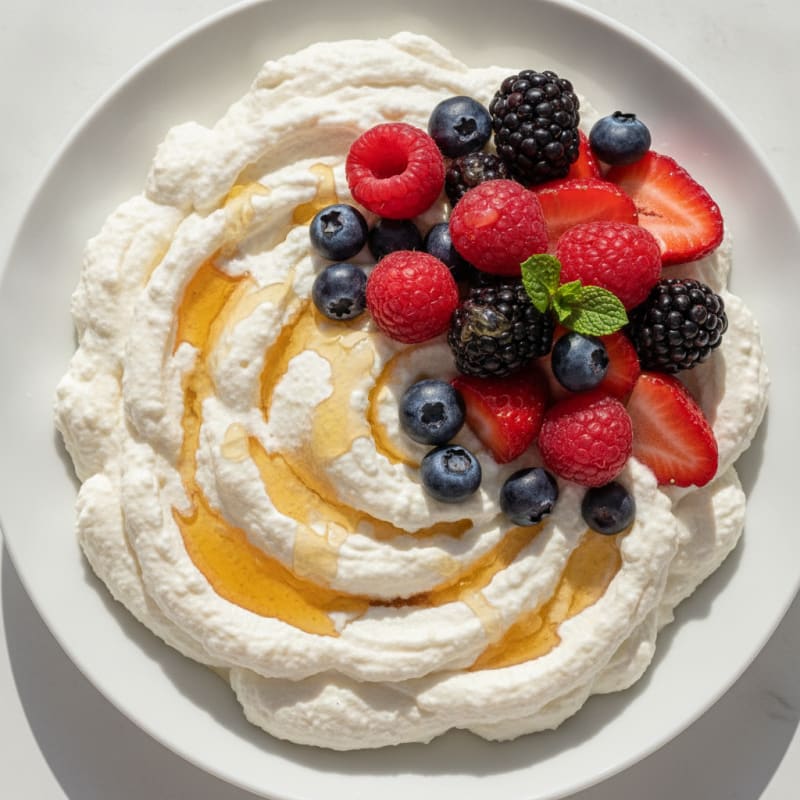 Silky Greek Yogurt Protein Mousse with Mixed Berries