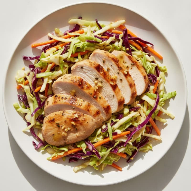 Grilled Turkey Breast with Crunchy Cabbage Slaw