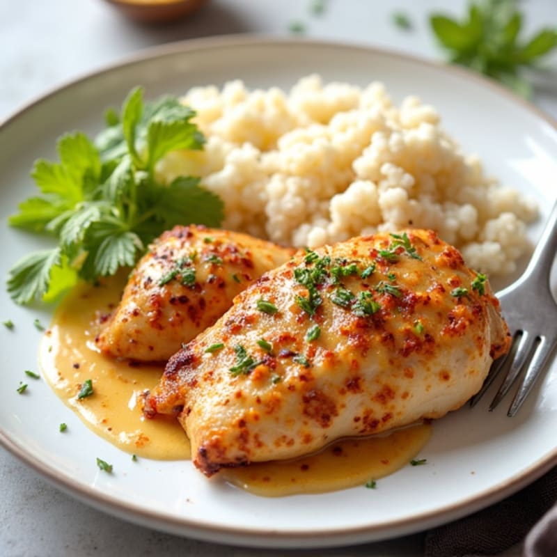 Creamy Yogurt-Spiced Chicken with Cauliflower Rice