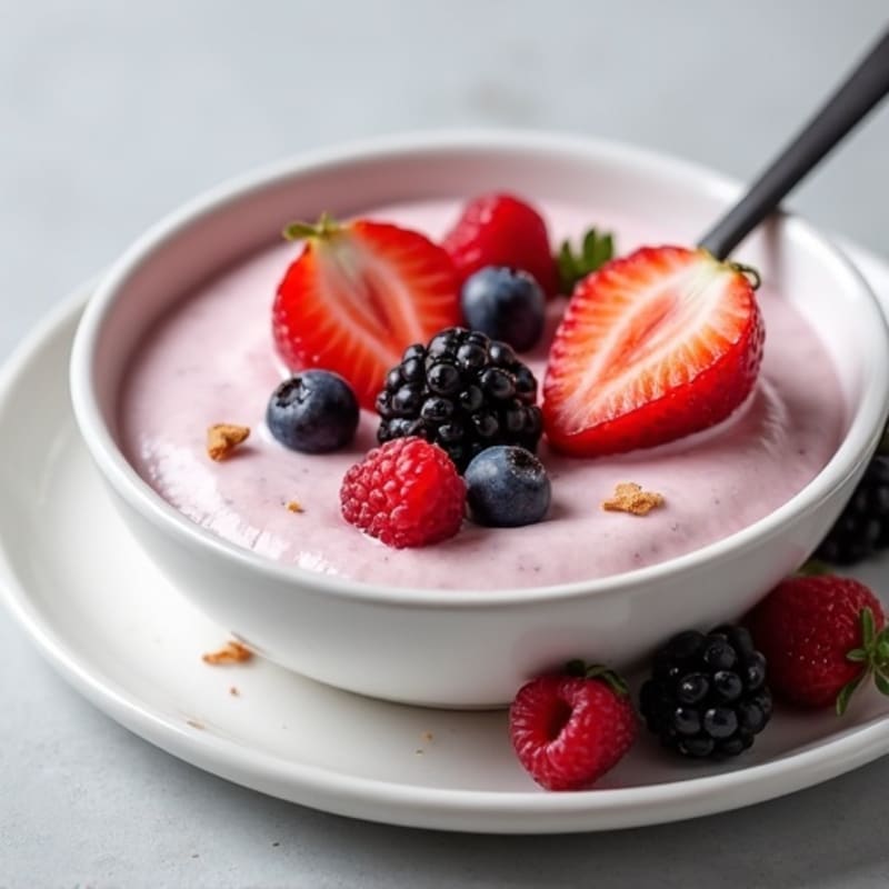 Greek Yogurt Protein Mousse with Mixed Berries