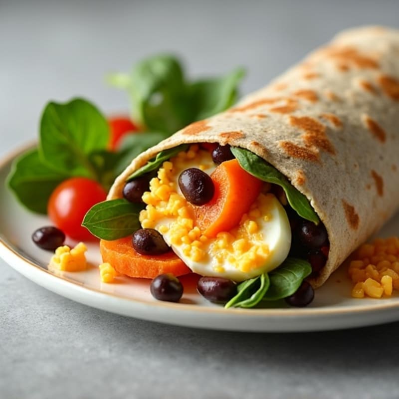 Protein-Packed Sweet Potato Black Bean Breakfast Burrito