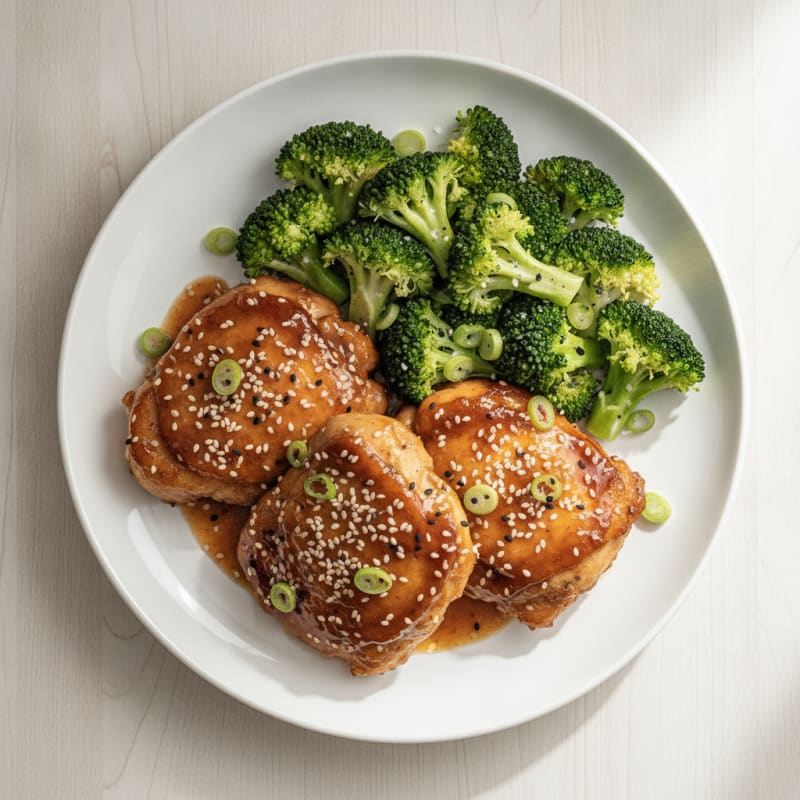Teriyaki Glazed Chicken Thighs with Sesame