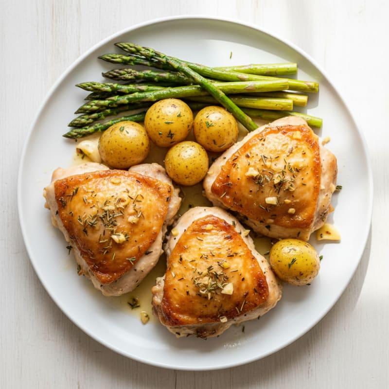 Garlic Herb Roasted Chicken Thighs